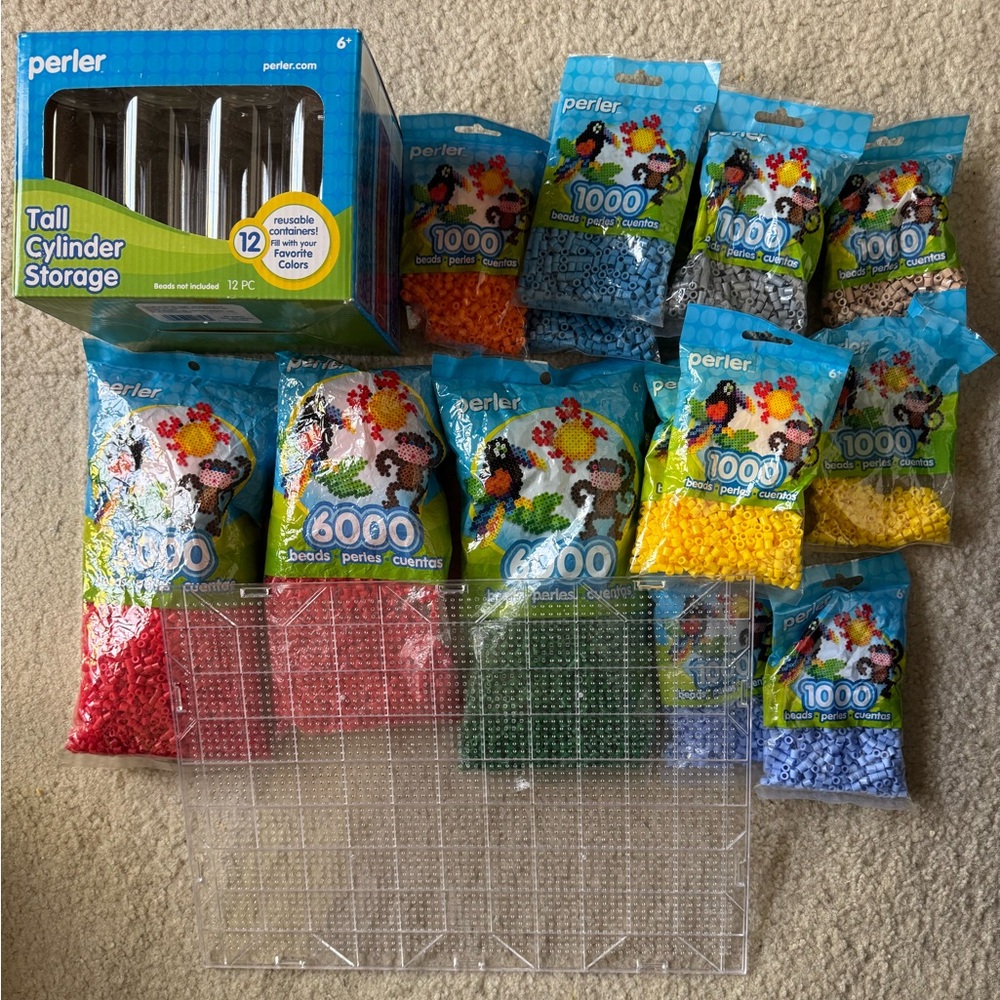 Perler New Craft Beads and Peg Board